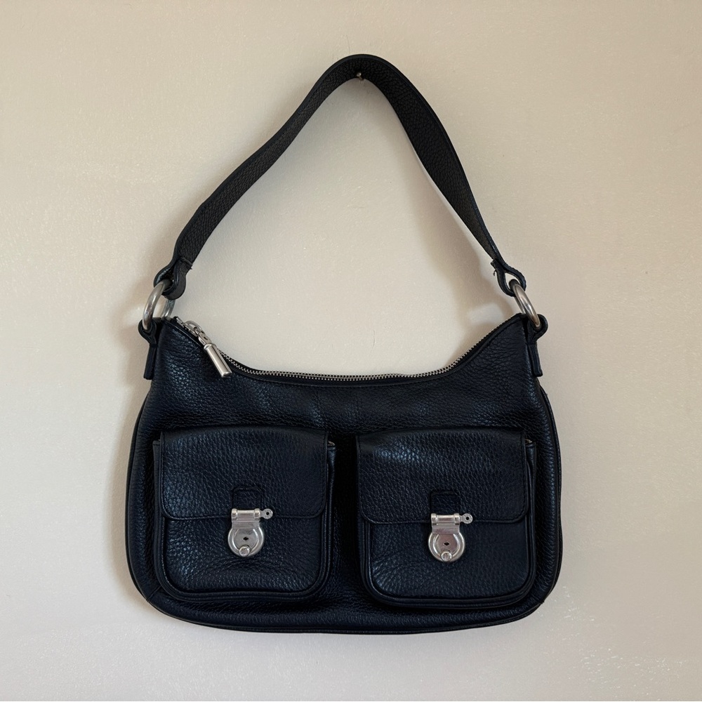 Burberry pebbled black shoulder bag